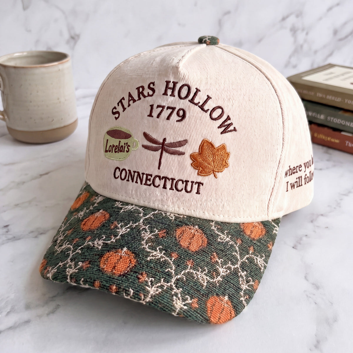Stars Hollow Pumpkin Tapestry Brim Hat