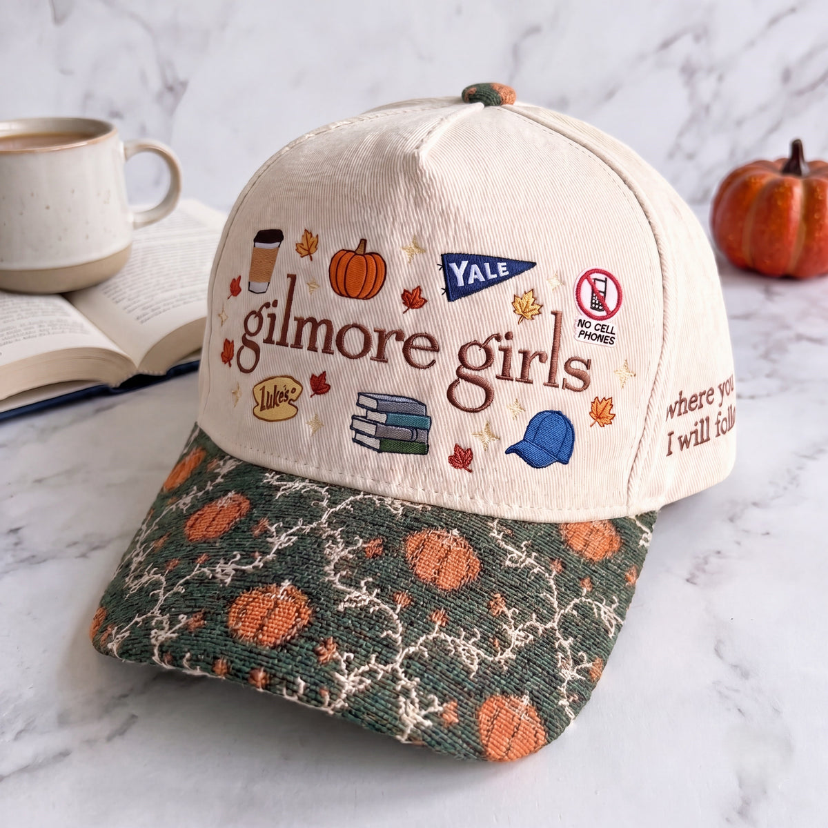 Gilmore Girls Pumpkin Tapestry Brim Hat