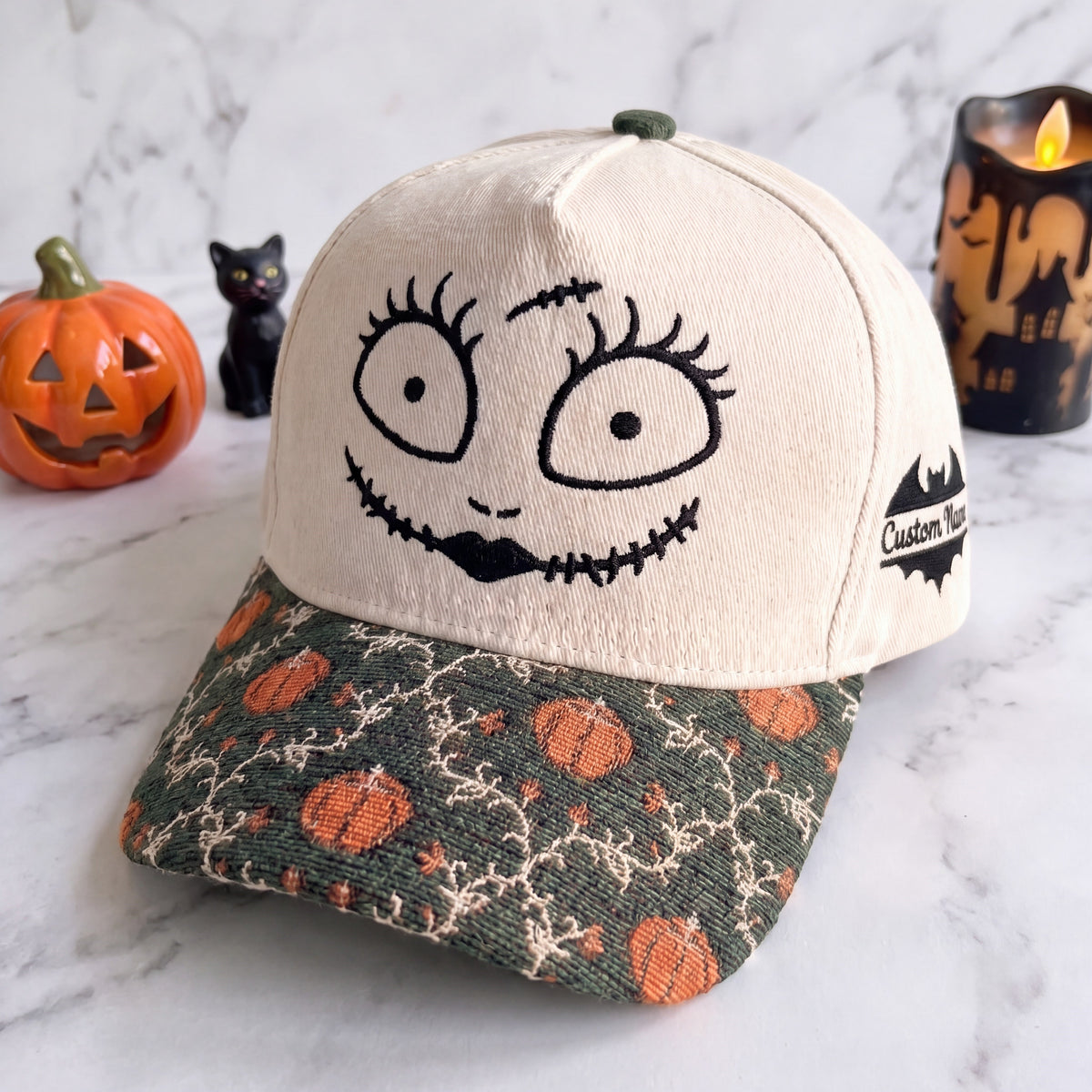 Wifey Sally Pumpkin Tapestry Brim Hat