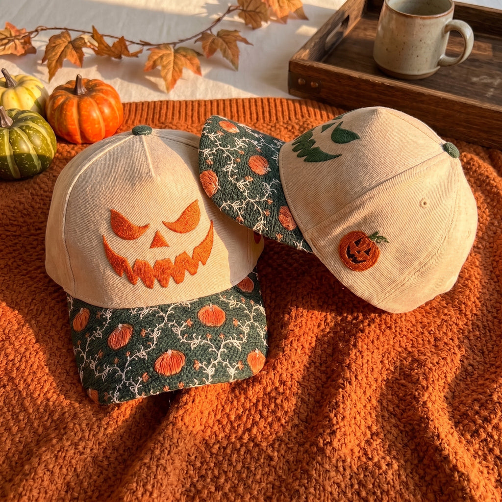 Halloween Pumpkin Tapestry Brim Hat
