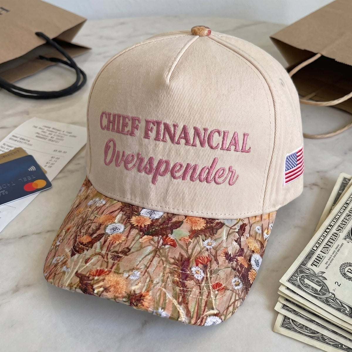 CHIEF FINANCIAL Overspender FLoral Hat
