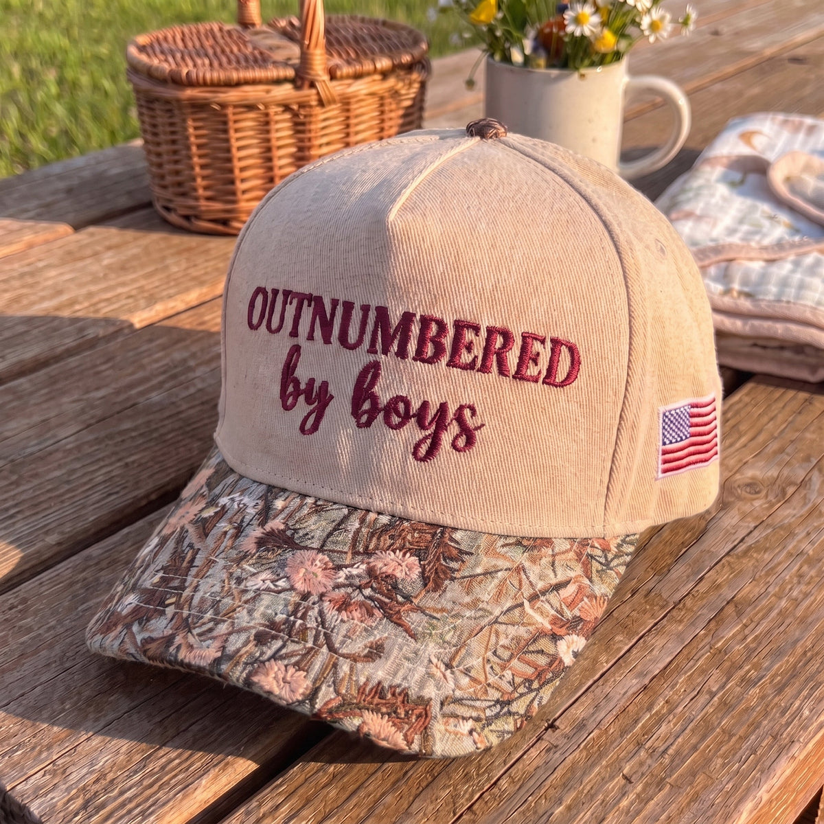 Outnumbered By Boys FLoral Hat