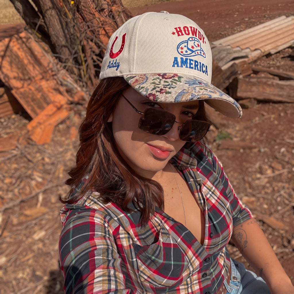 Howdy America Floral Hat