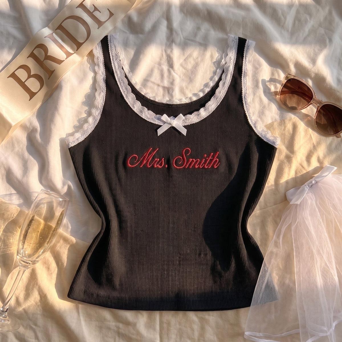 Personalize Bachelorette Lace Tank Top
