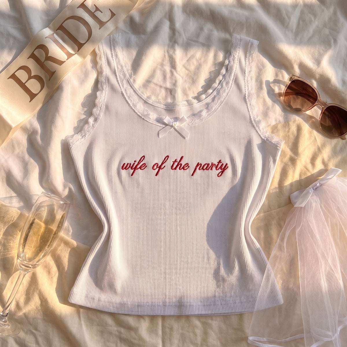 Personalize Bachelorette Lace Tank Top