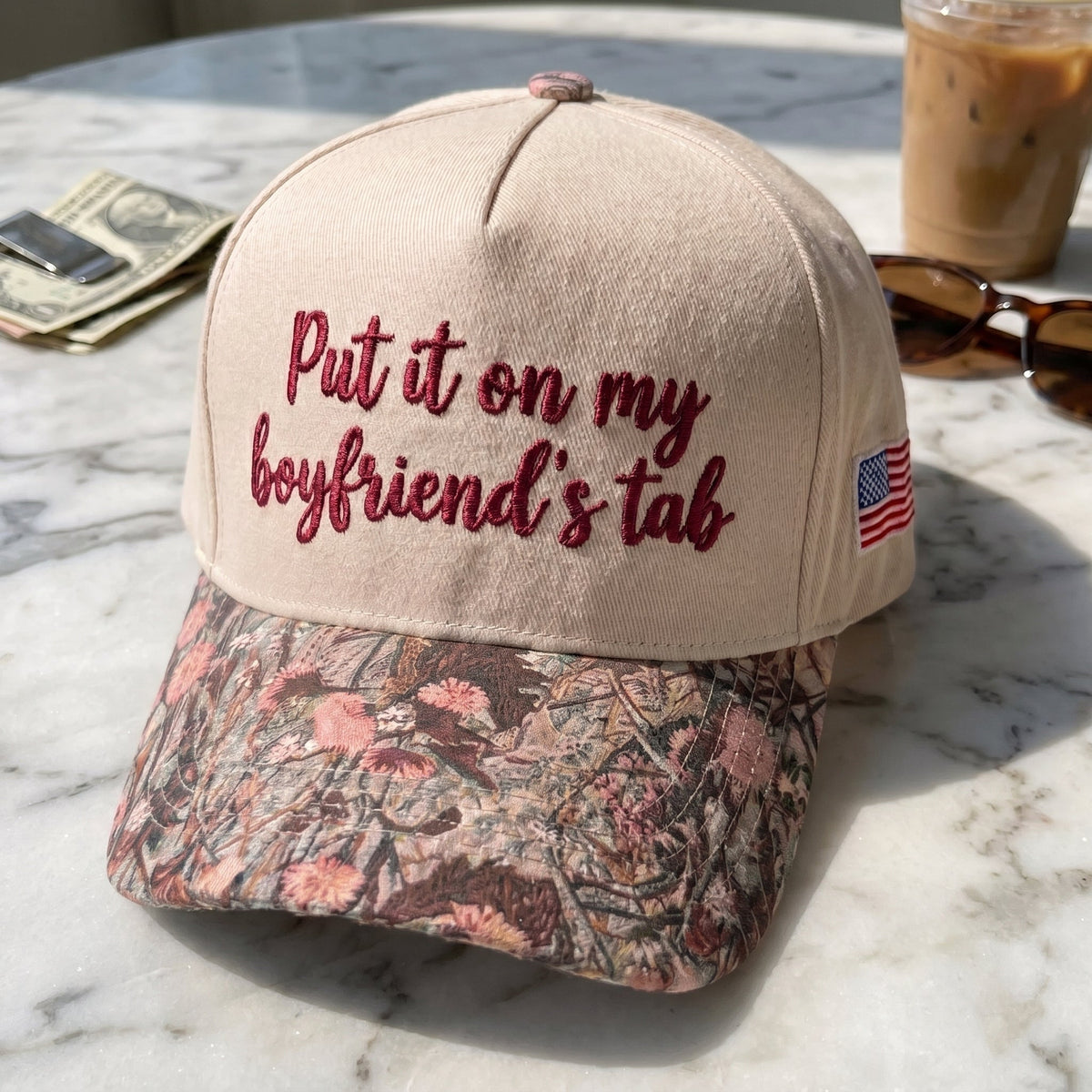 Put It On My Boyfriend's Tab FLoral Hat