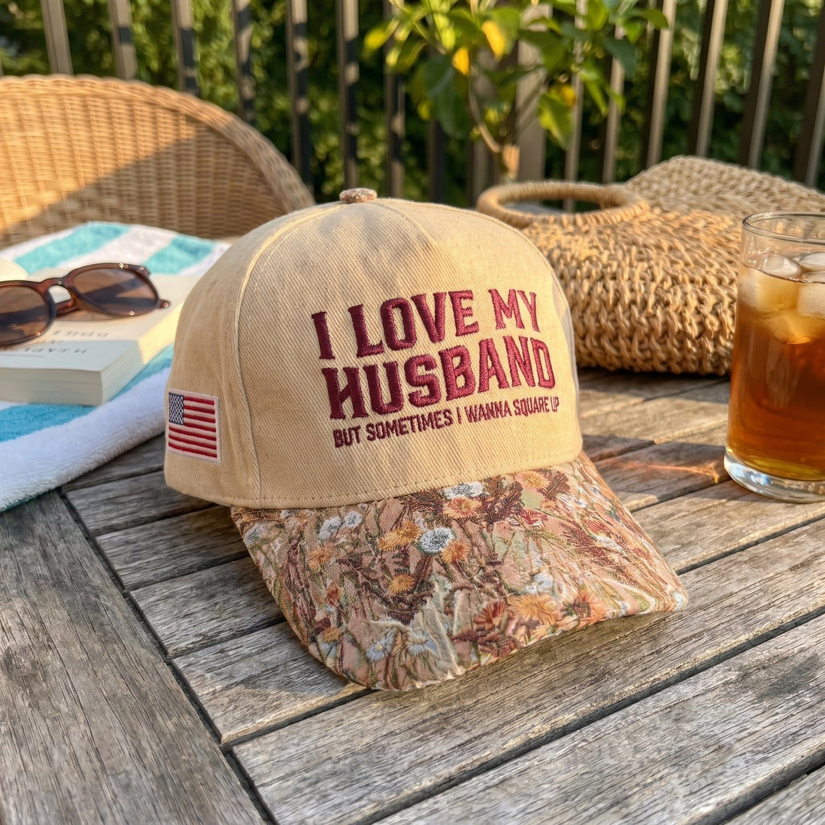 I Love My Husband But Sometime FLoral Hat
