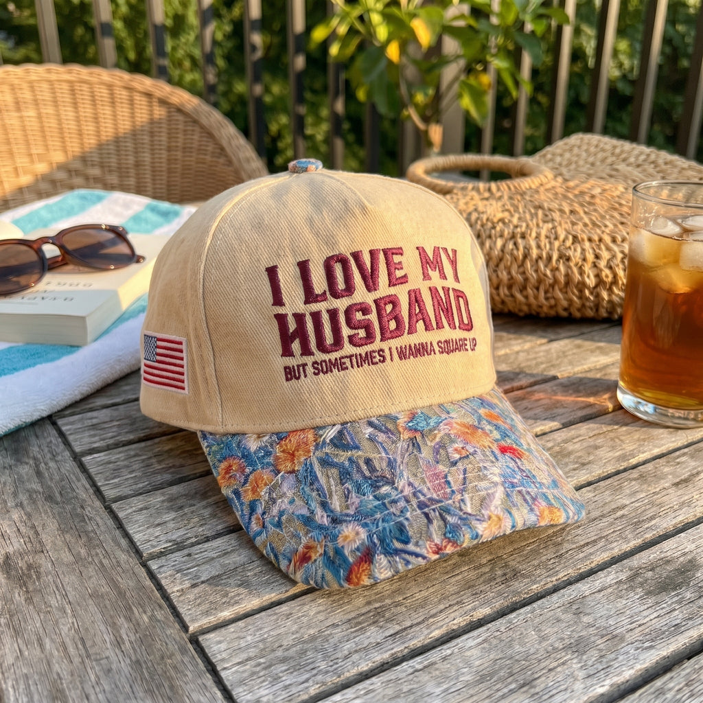 I Love My Husband But Sometime FLoral Hat