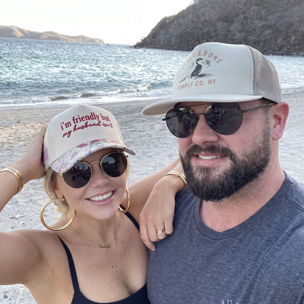 I'm Friendly But My Husband Isn't Floral Hat