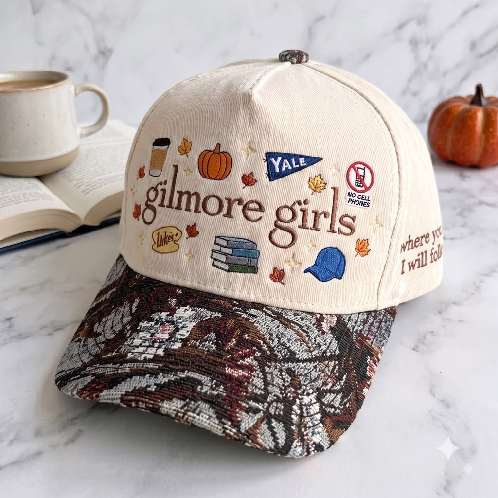 Gilmore Girls Pumpkin Tapestry Brim Hat