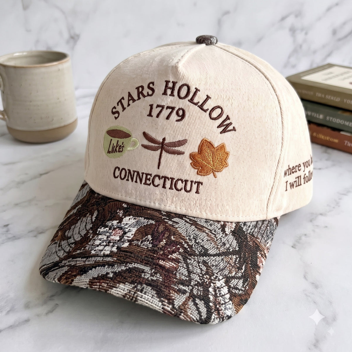 Stars Hollow Pumpkin Tapestry Brim Hat