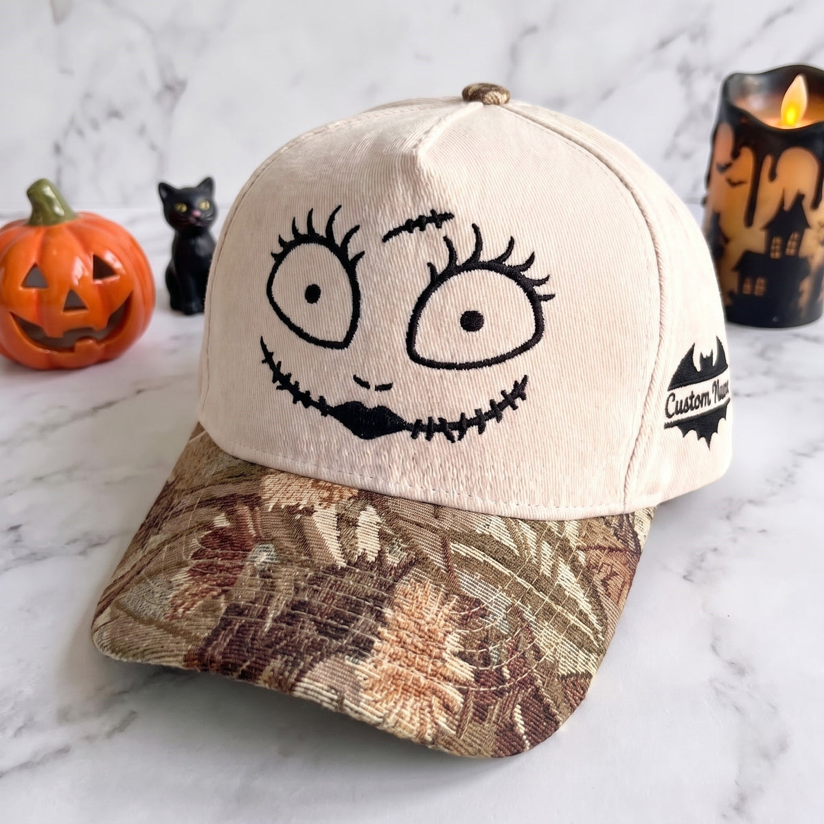 Wifey Sally Pumpkin Tapestry Brim Hat