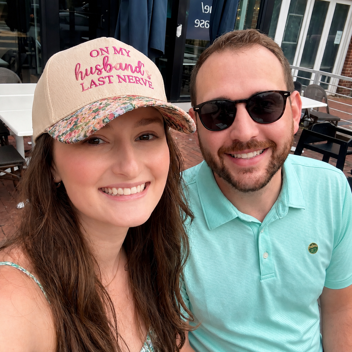 On My Husband Last Nerve Emb FLoral Hat