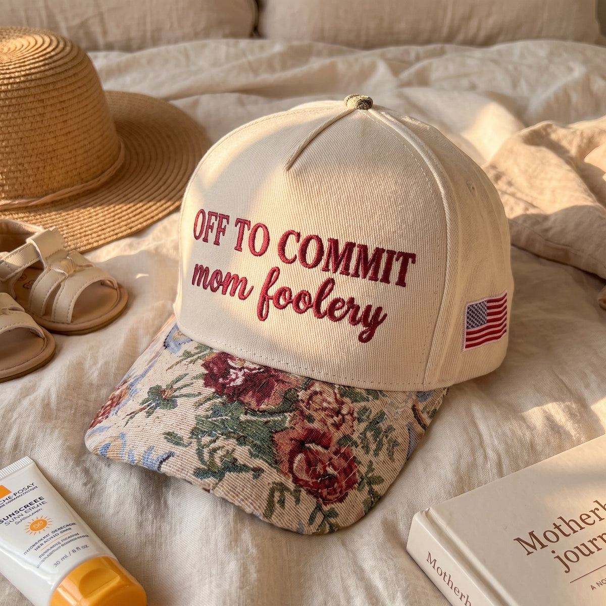 Off To Commit Mom Foolery FLoral Hat