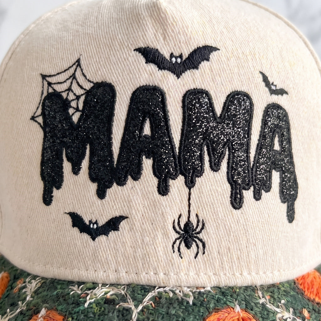 MAMA Gliter Pumpkin Tapestry Brim Hat