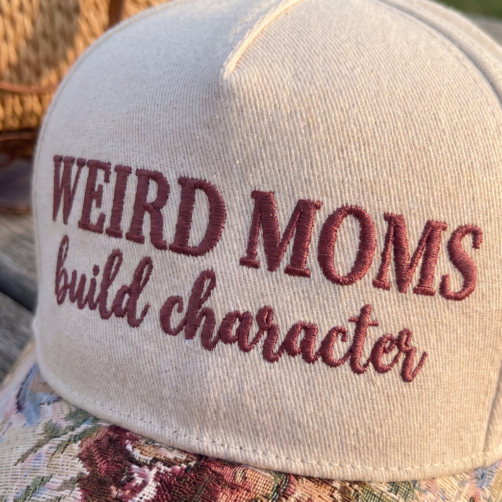Weird Moms Build Character FLoral Hat