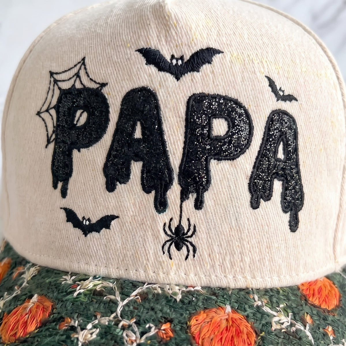 PAPA Gliter Pumpkin Tapestry Brim Hat