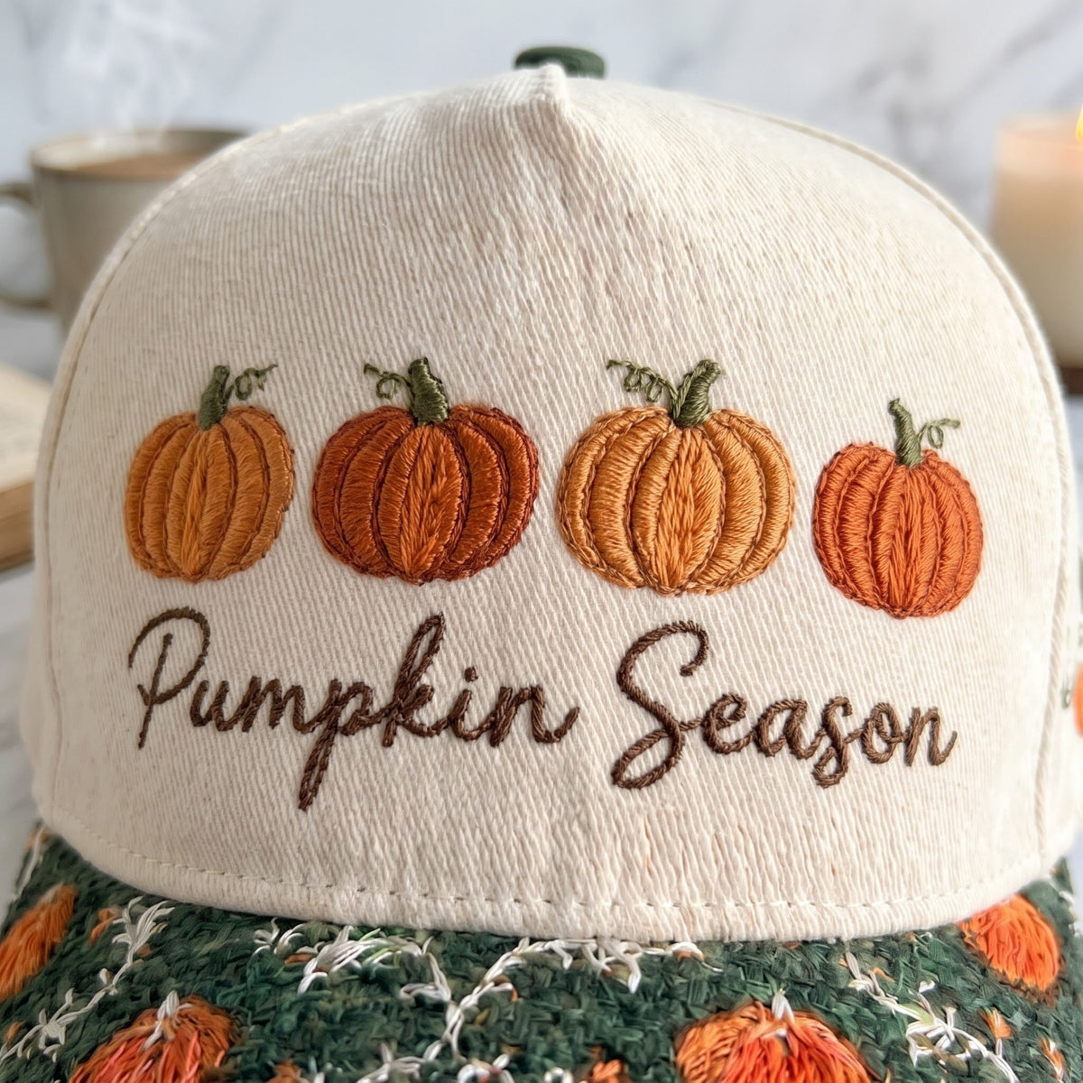 Pumpkin Season Tapestry Brim Hat