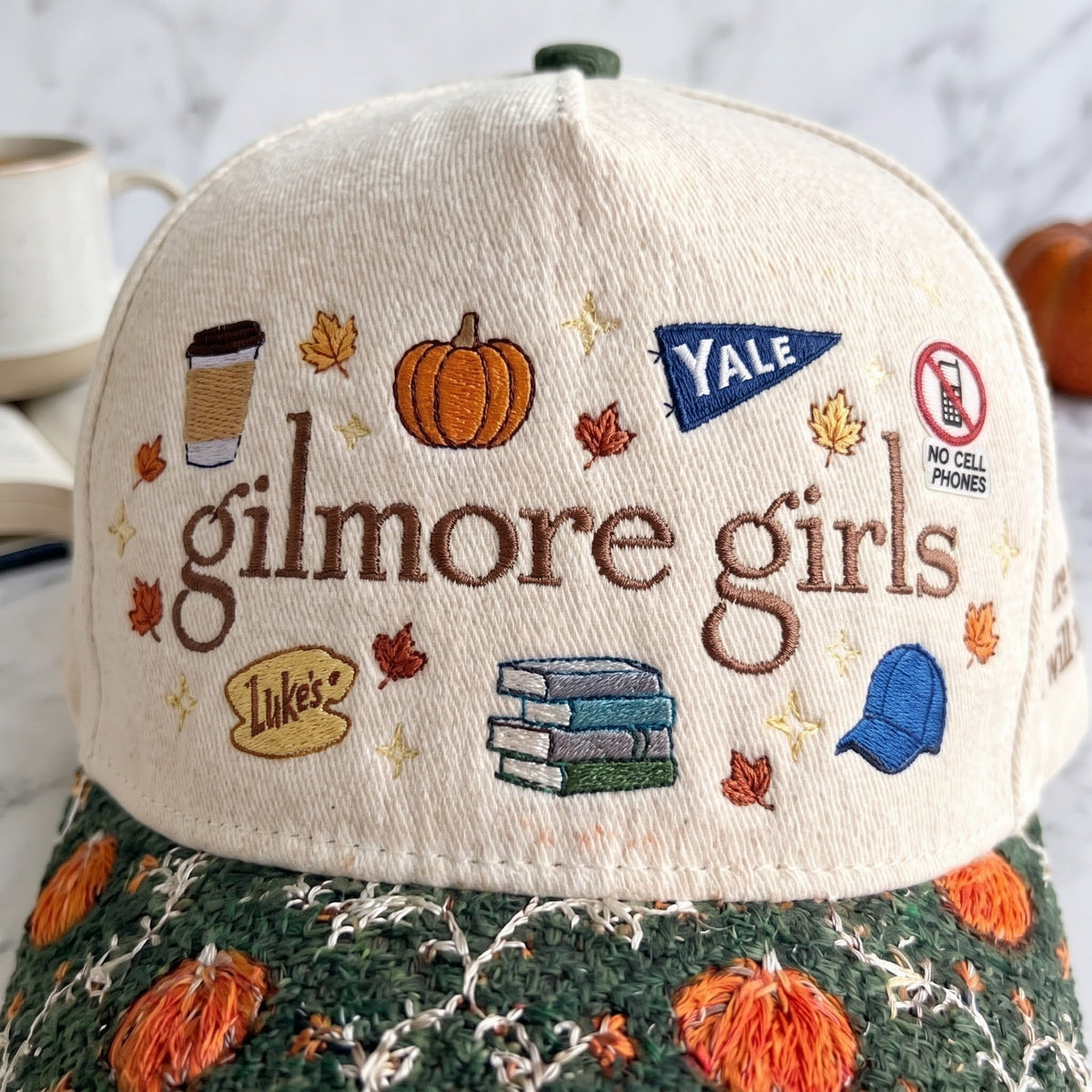 Gilmore Girls Pumpkin Tapestry Brim Hat