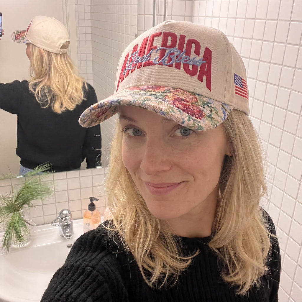Jesus Bless America FLoral Hat