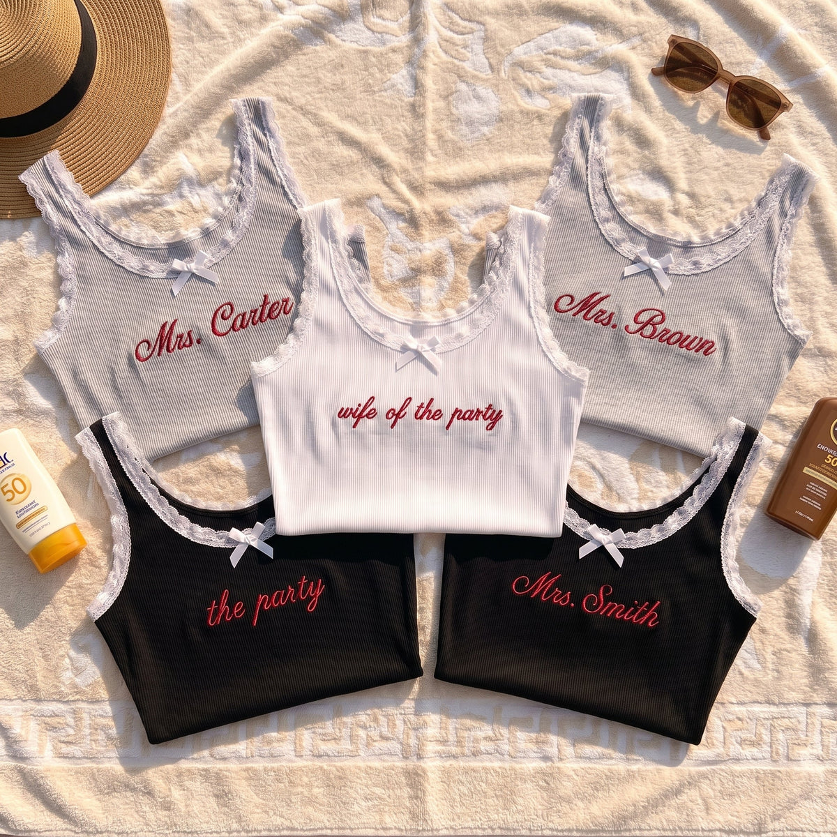 Personalize Bachelorette Lace Tank Top