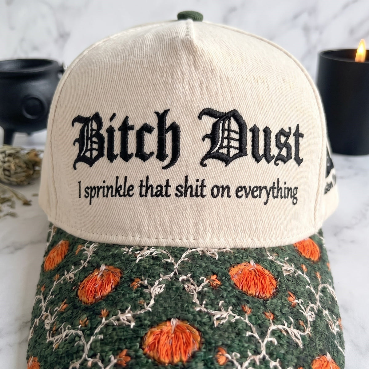 Bitch Dust Pumpkin Tapestry Brim Hat