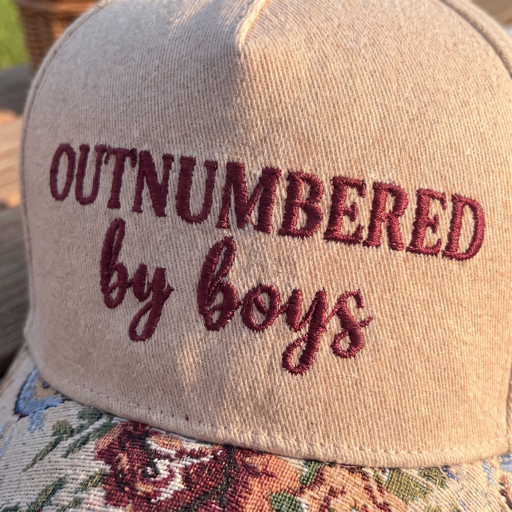 Outnumbered By Boys FLoral Hat