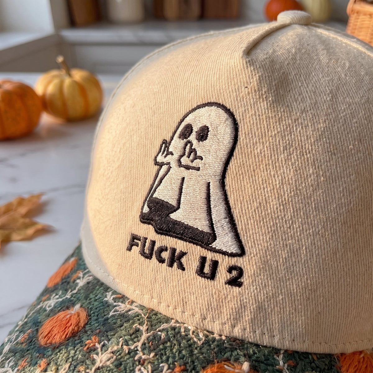 Funny Couple Ghost Pumpkin Tapestry Hat