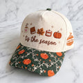 Tis The Season Pumpkin Tapestry Brim Hat