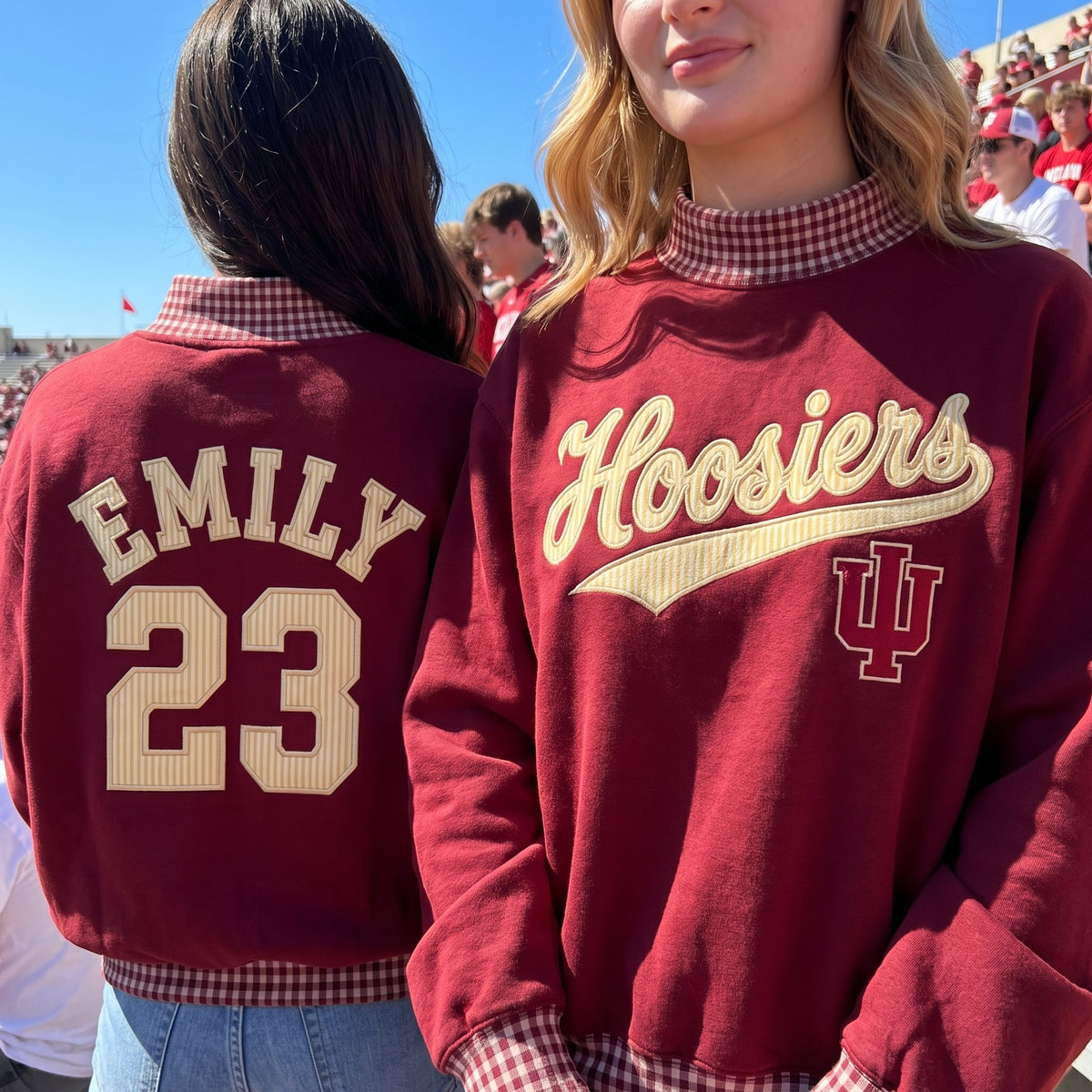 Colleges Appliqué Gingham Mockneck