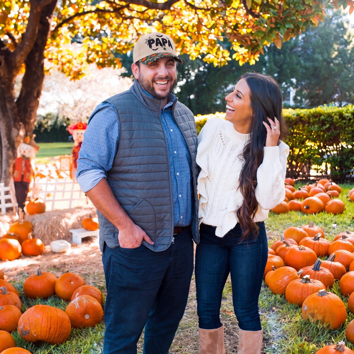 PAPA Gliter Pumpkin Tapestry Brim Hat