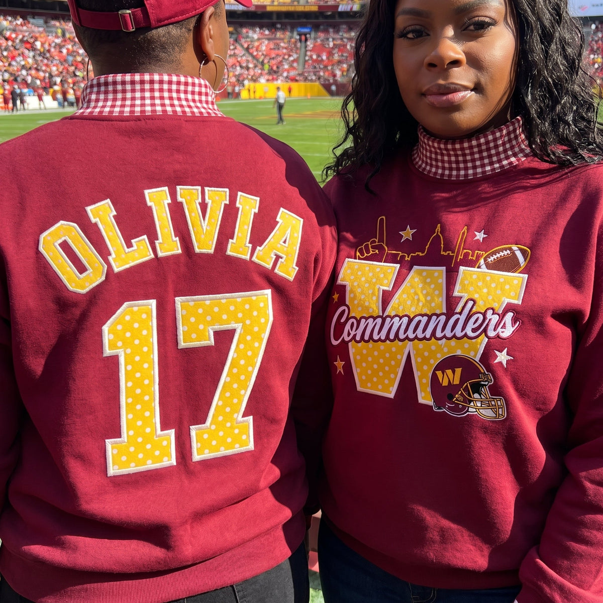 States Mascot Appliqué Gingham Mockneck