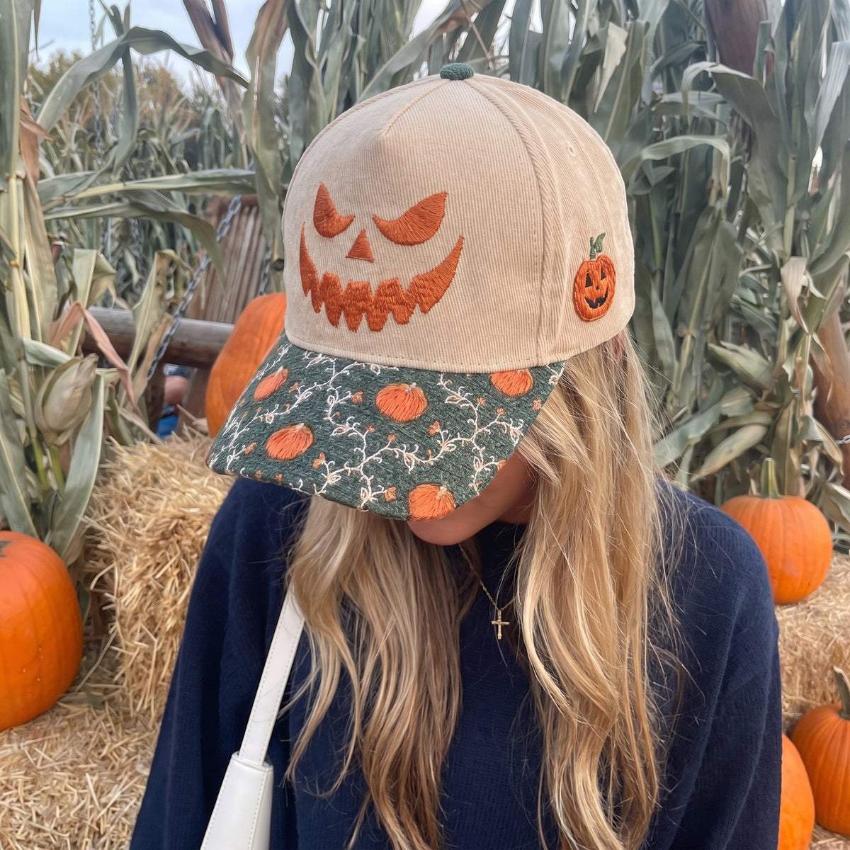 Halloween Pumpkin Tapestry Brim Hat