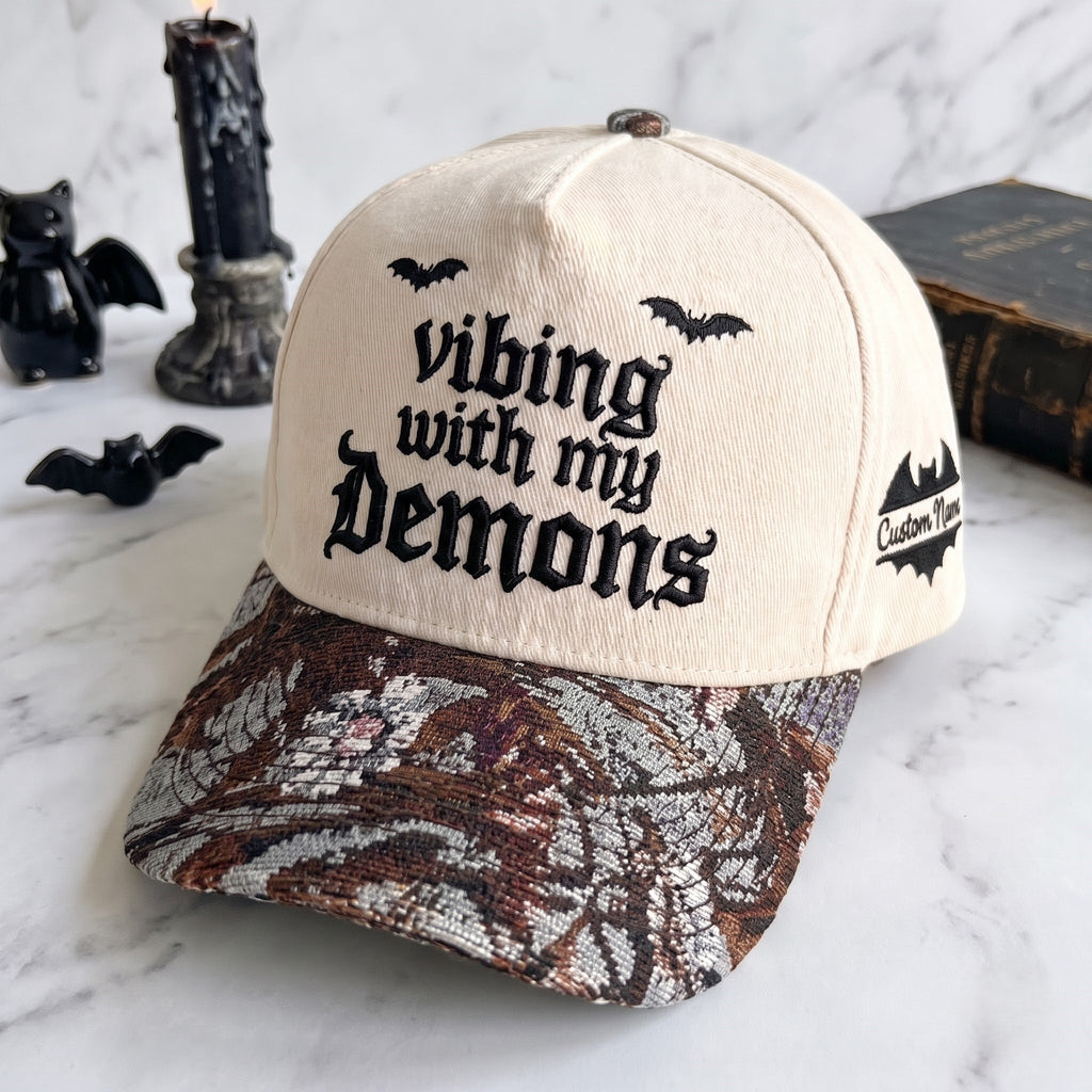 Vibing Demons Tapestry Brim Hat