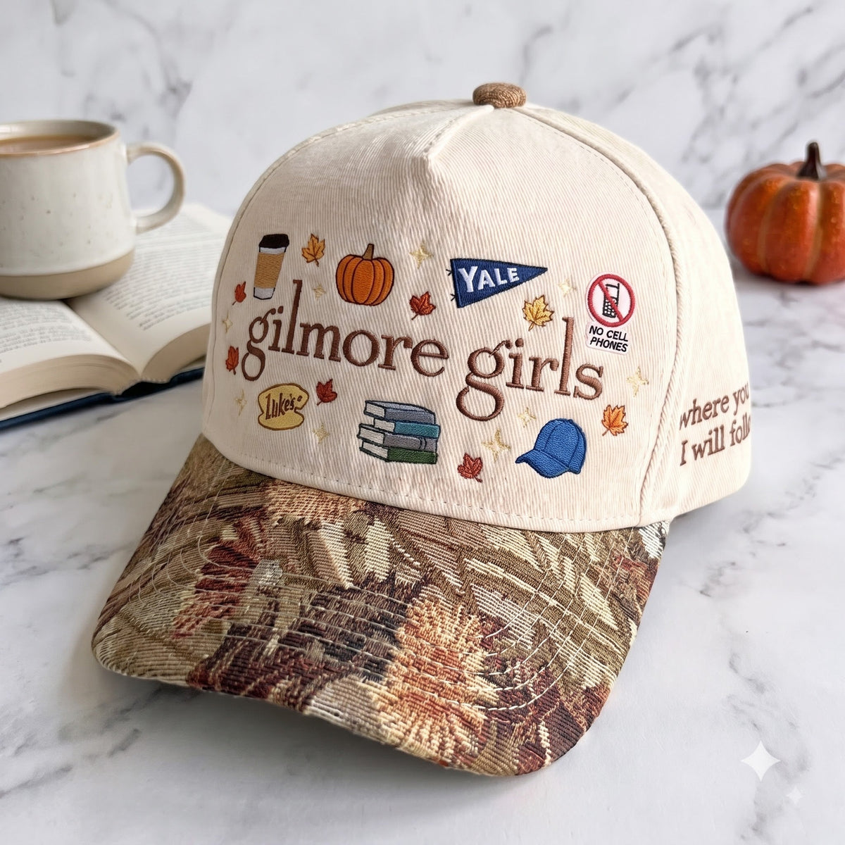 Gilmore Girls Pumpkin Tapestry Brim Hat