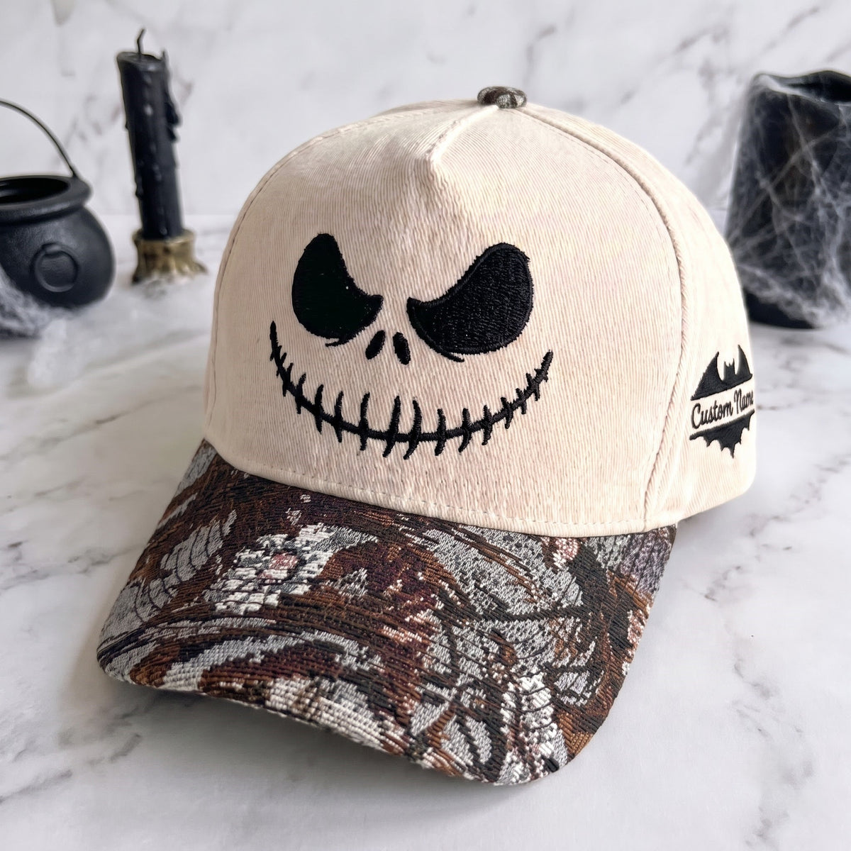 Husband Jack Pumpkin Tapestry Brim Hat