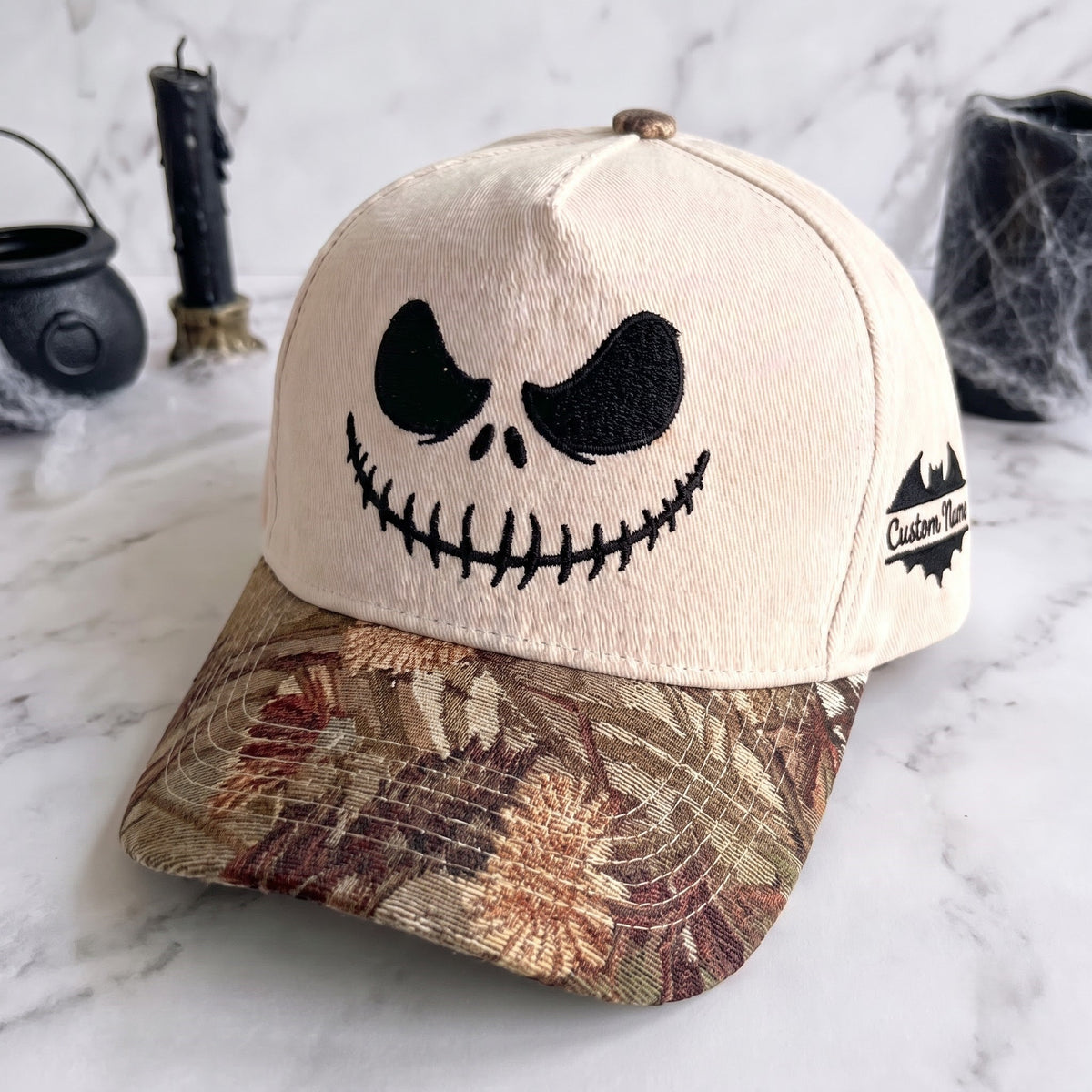 Husband Jack Pumpkin Tapestry Brim Hat