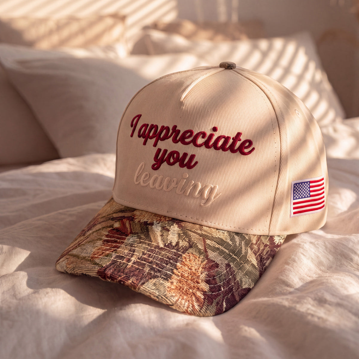 I Appreciate You Tapestry FLoral Hat