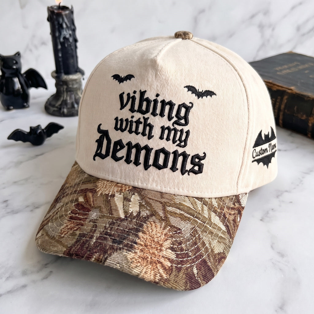 Vibing Demons Tapestry Brim Hat
