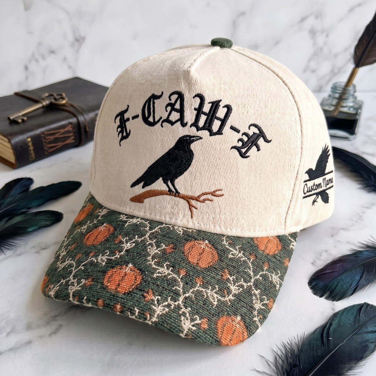 F-Caw-F Pumpkin Tapestry Brim Hat
