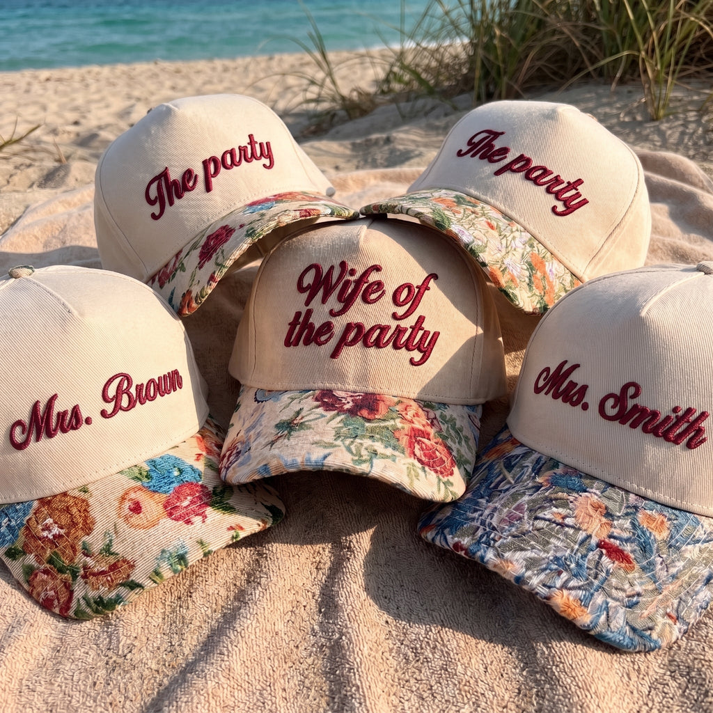Personalize Bachelorette Floral Hat
