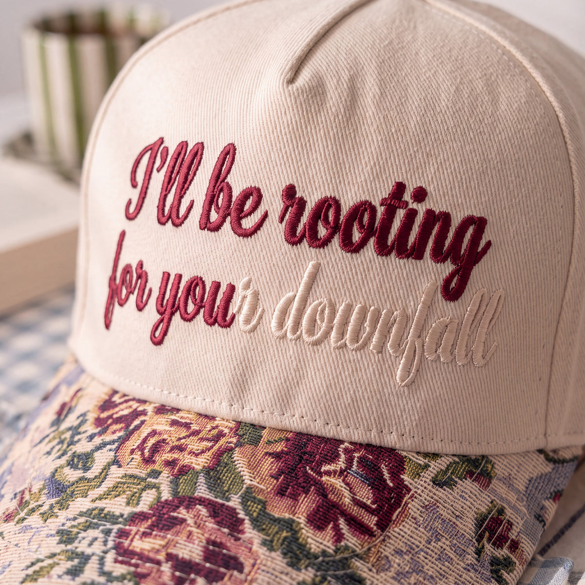 I'll Be Rooting For You Tapestry FLoral Hat