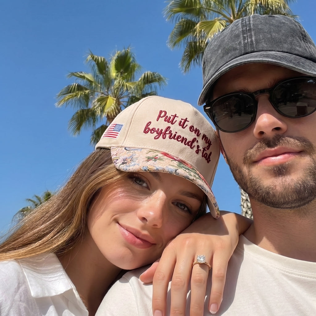 Put It On My Boyfriend's Tab FLoral Hat