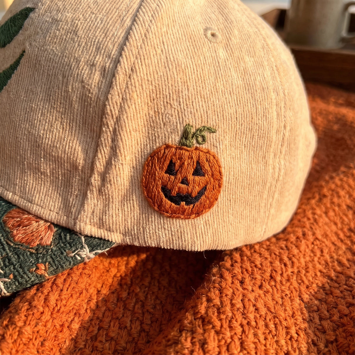 Halloween Pumpkin Tapestry Brim Hat