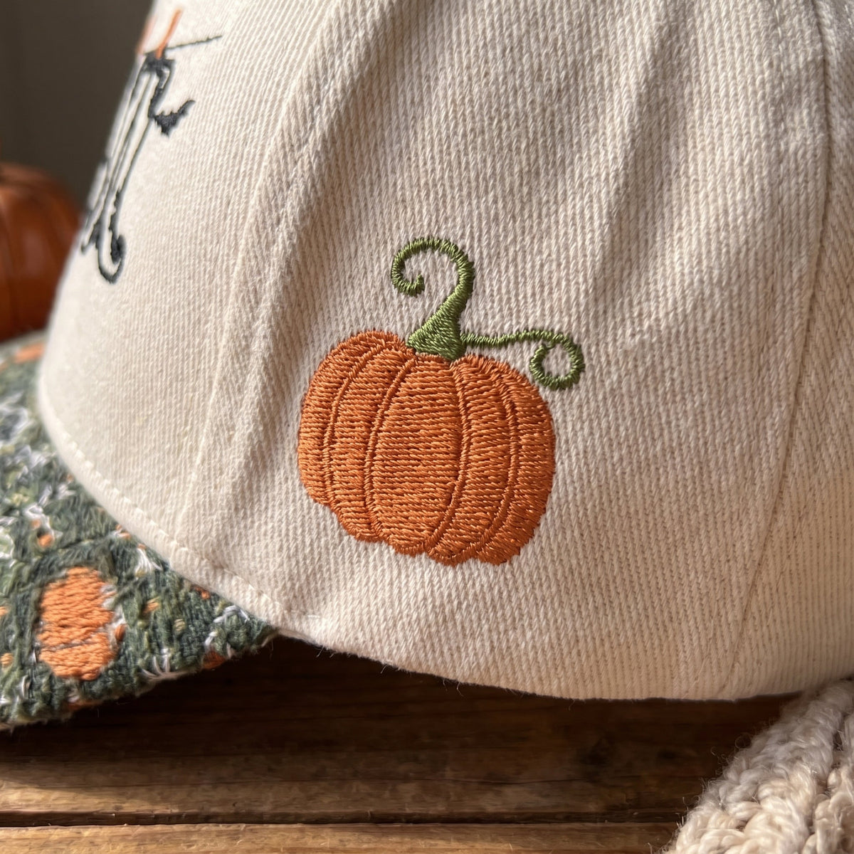 Ghost Laundry Pumpkin Tapestry Brim Hat