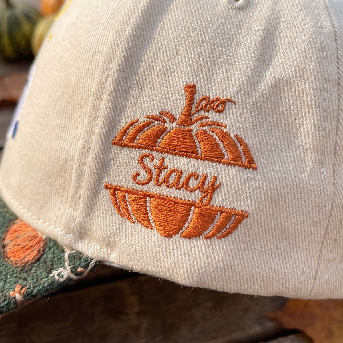 Ghost Campfire Pumpkin Tapestry Brim Hat