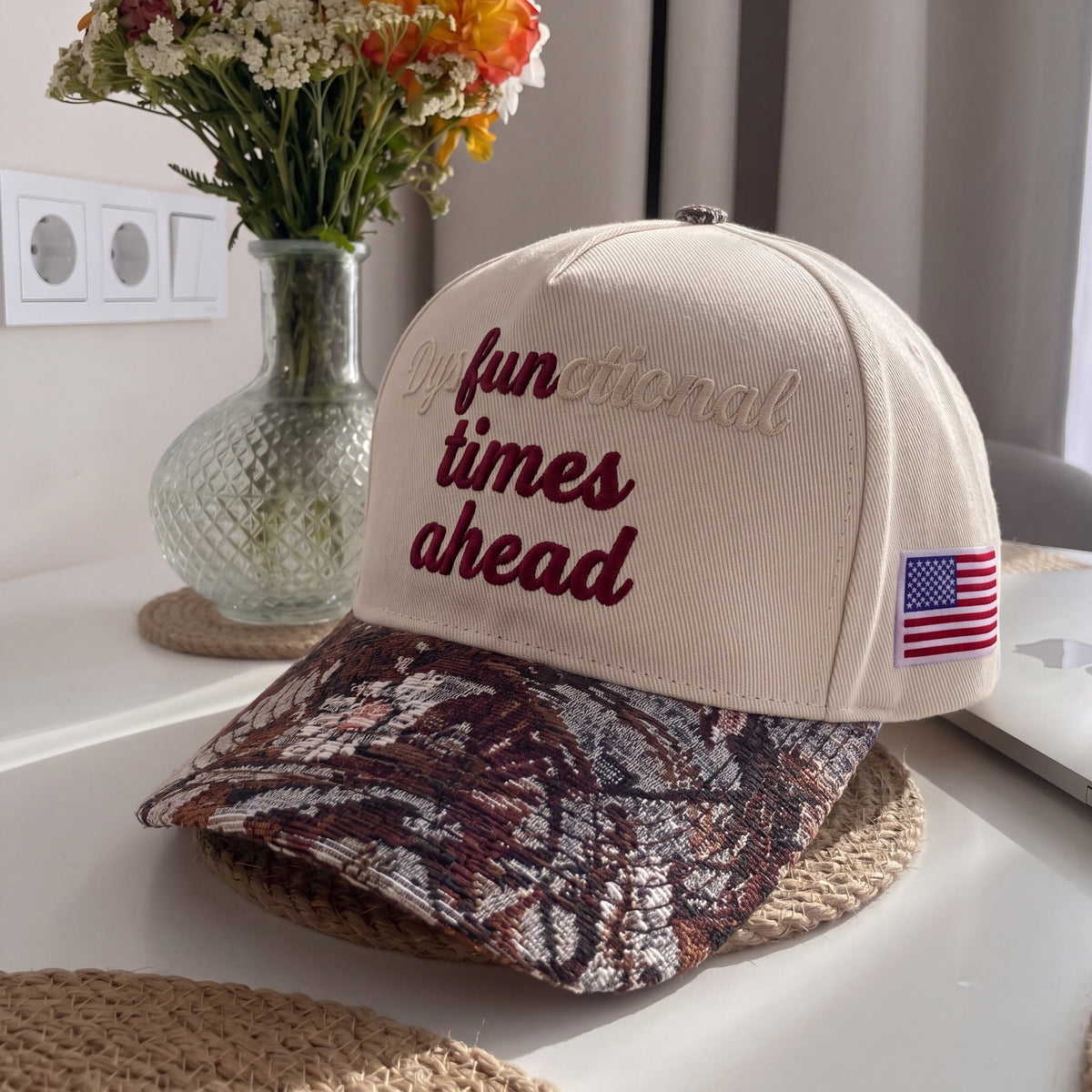 Fun Times Ahead Tapestry FLoral Hat