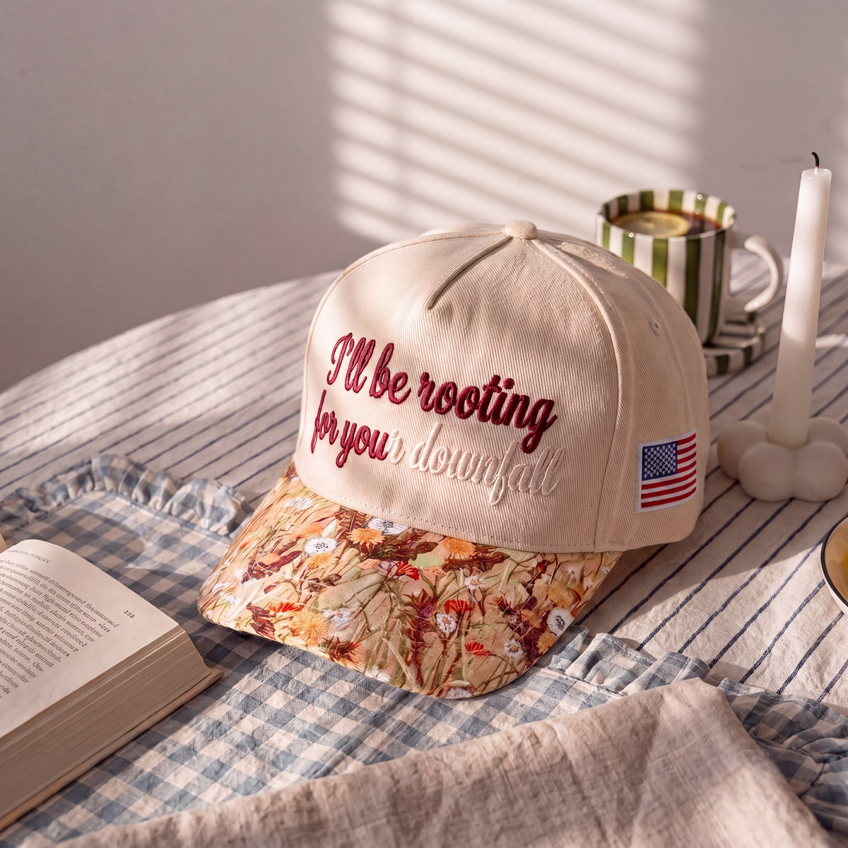I'll Be Rooting For You Tapestry FLoral Hat