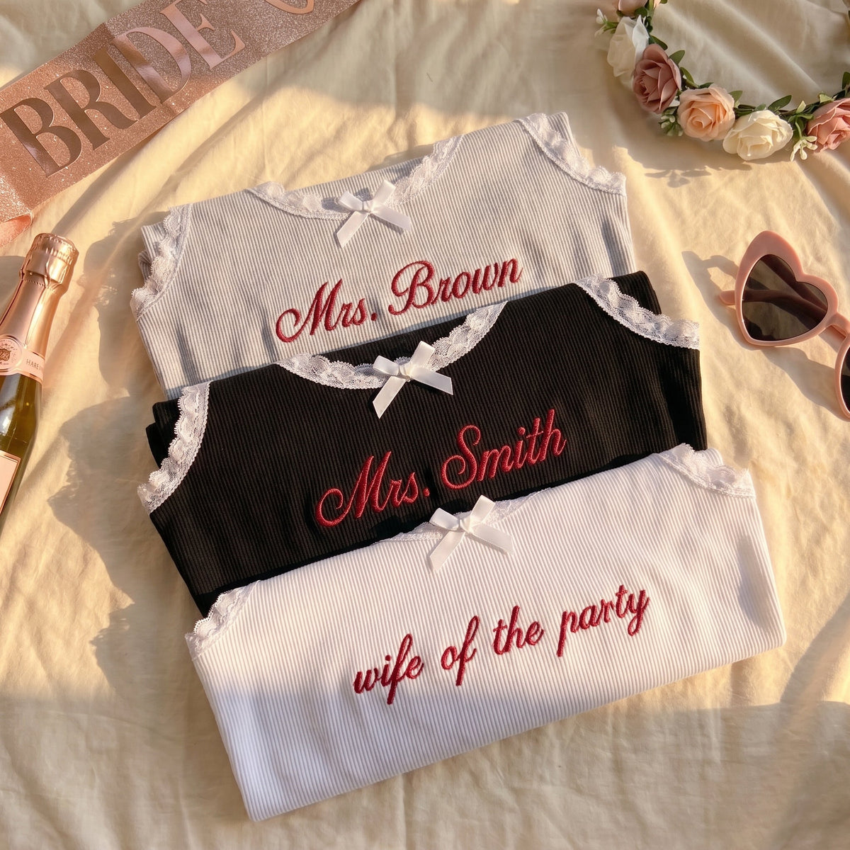 Personalize Bachelorette Lace Tank Top