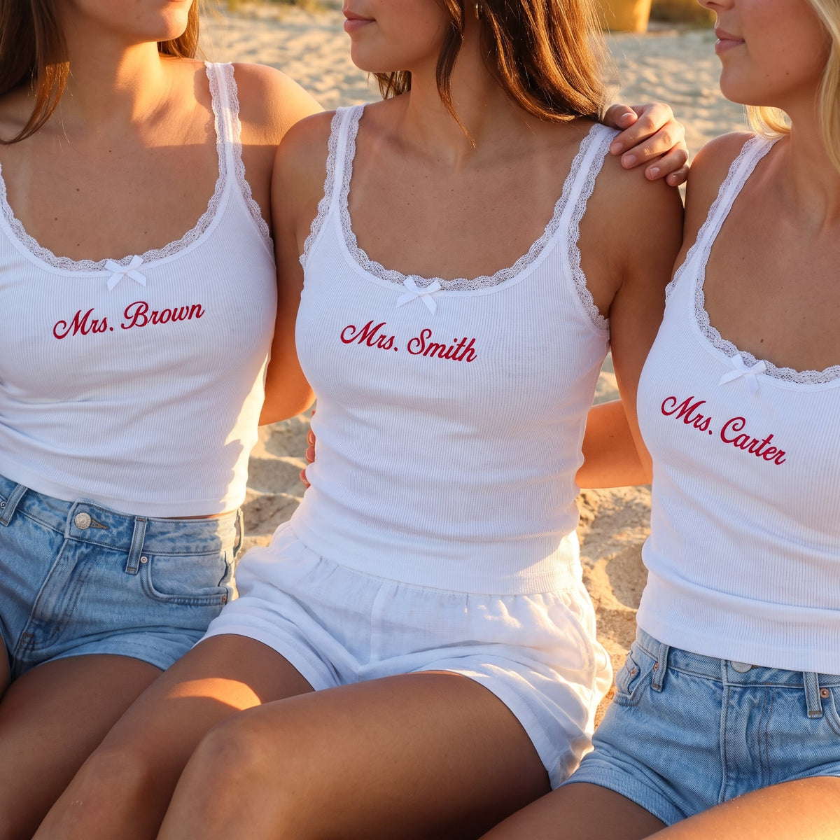 Personalize Bachelorette Lace Tank Top